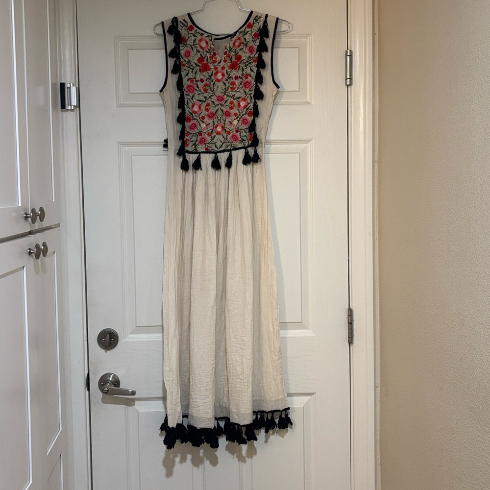 Carolina K Imogen Embroidered Tasseled Midi Dress - Picture 3 of 11